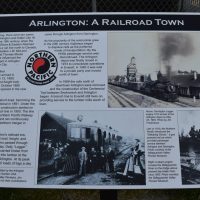 Plaque on the Centennial trail in Arlington
