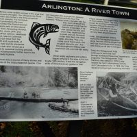 Plaque on the Centennial trail in Arlington