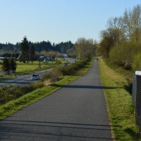 Photo of a straight stretch of trail just outside of Arlington