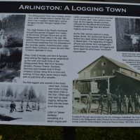 Plaque commemorating the logging history of Arlington